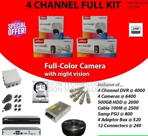 4 Channel Full Color,4 Cameras Set