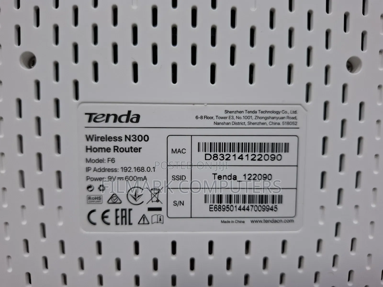 Tenda F6 Wireless Router N300 Wifi Repeater With 4 Antennas