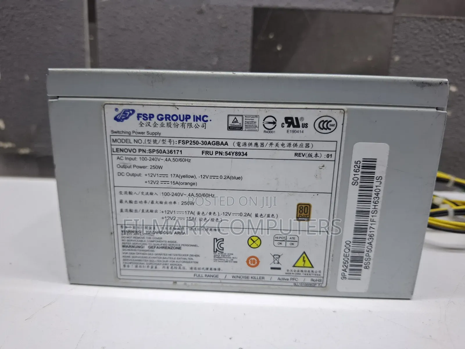 Fsp Group Inc 250w Power Supply For Thinkstation P310