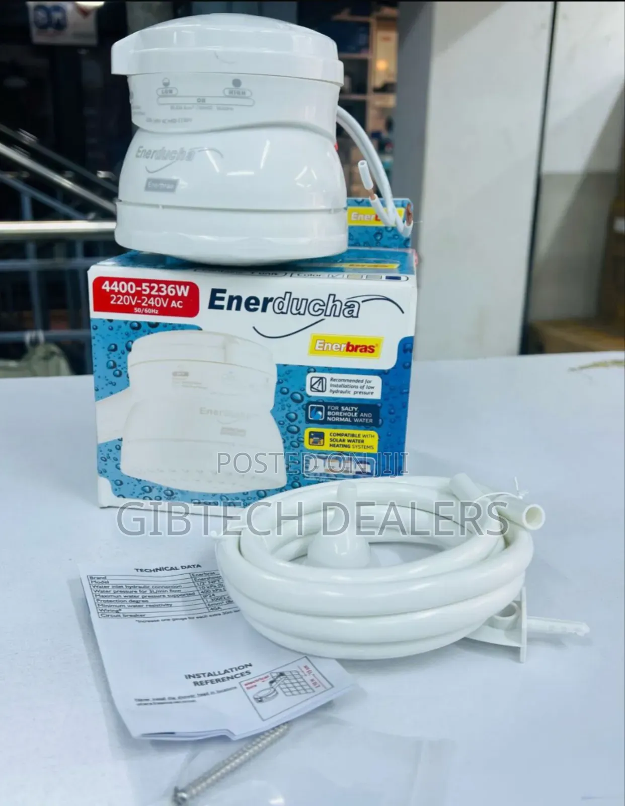 Enerbras 3t Instant Hot Shower Heater -Salty, Bore Hole, Normal Water
