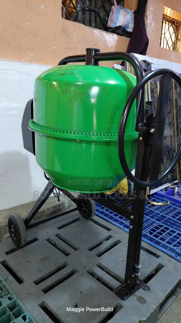 Robust Cement Mixer Electric Powered, Tilting - thumbnail 4