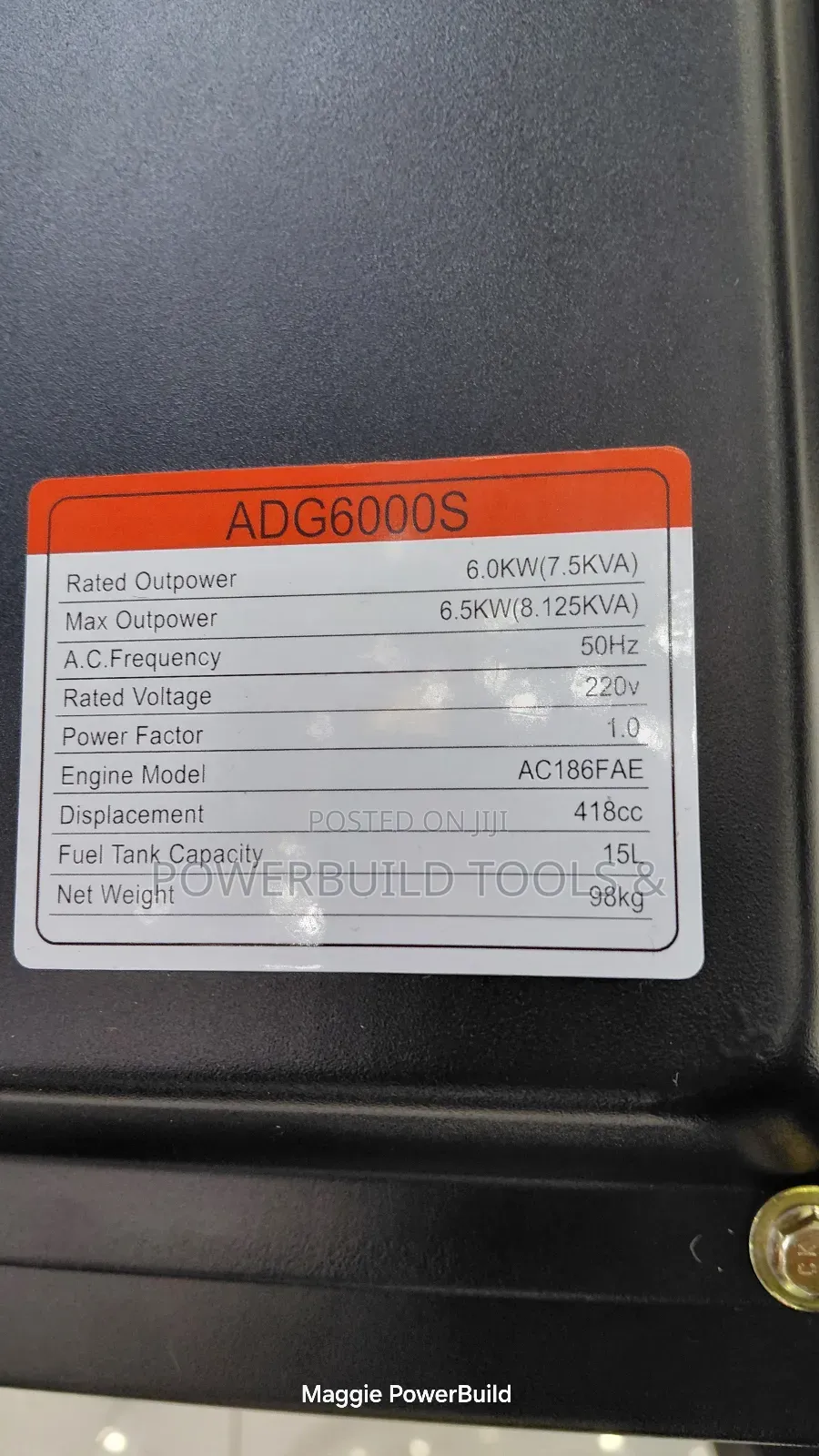 Aico 7.5kva/8kva Diesel Generator Open Set Keystart 13hp 192f