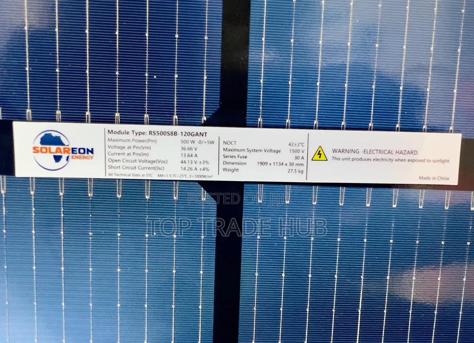 Solareon Energy 500w Bi-facial Solar Panels Monocrystalline