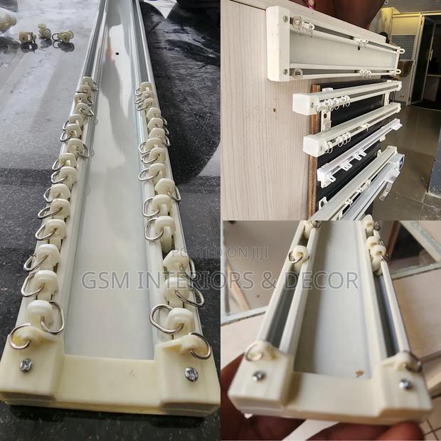 Bi-Channel Aluminium Curtain Rails Double Runs - main view