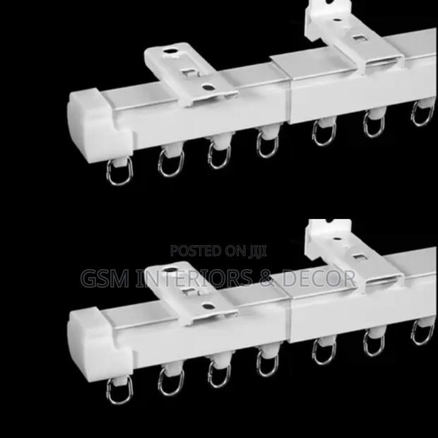 Pre White Aluminium Curtain Rails With Smooth Rollers - main view