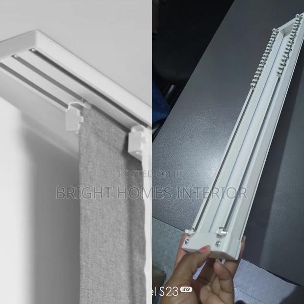 Ceiling Mountain Double Rail for Both Curtain and Sheers Available - main view