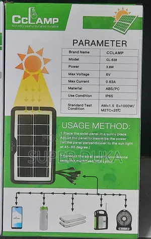 Durable Mobile Charging 6v 3.8w Solar Panel.Cclamp Cl 638 Charger