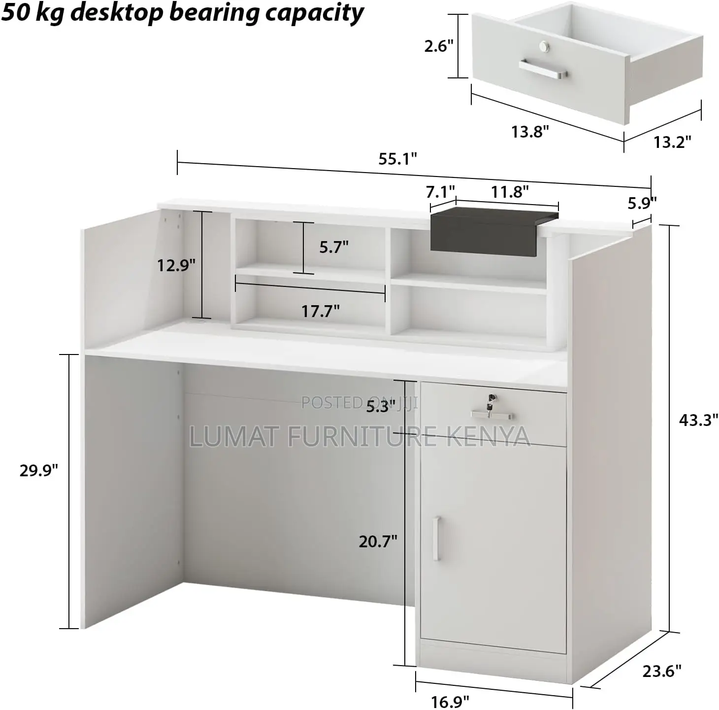1.2m Secretarial Modern Desk