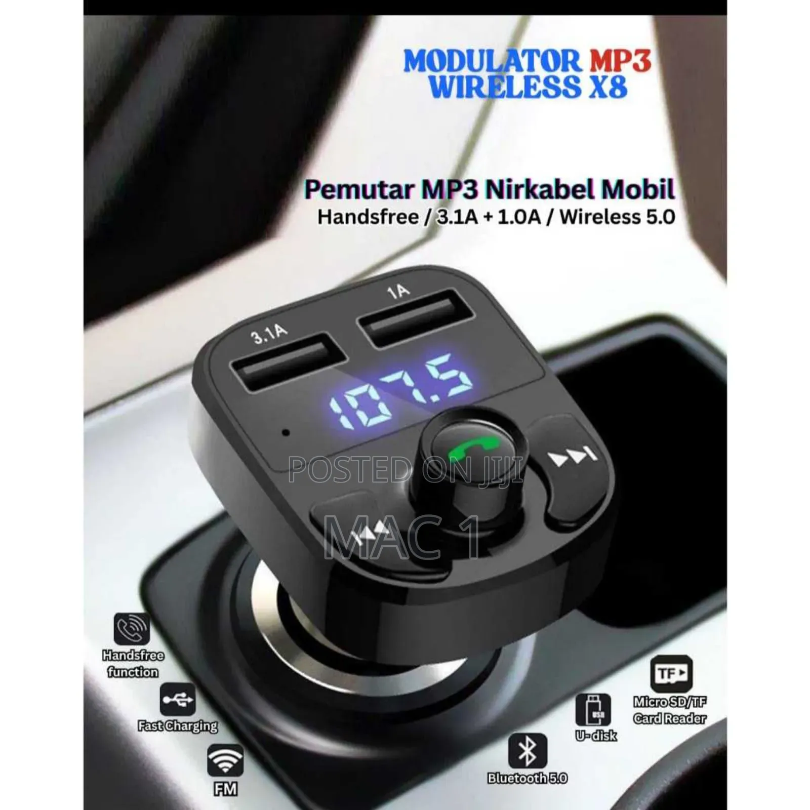 Drivers Daily Use Combo ,Car Phone Holder Bluetooth Modulator Backrest