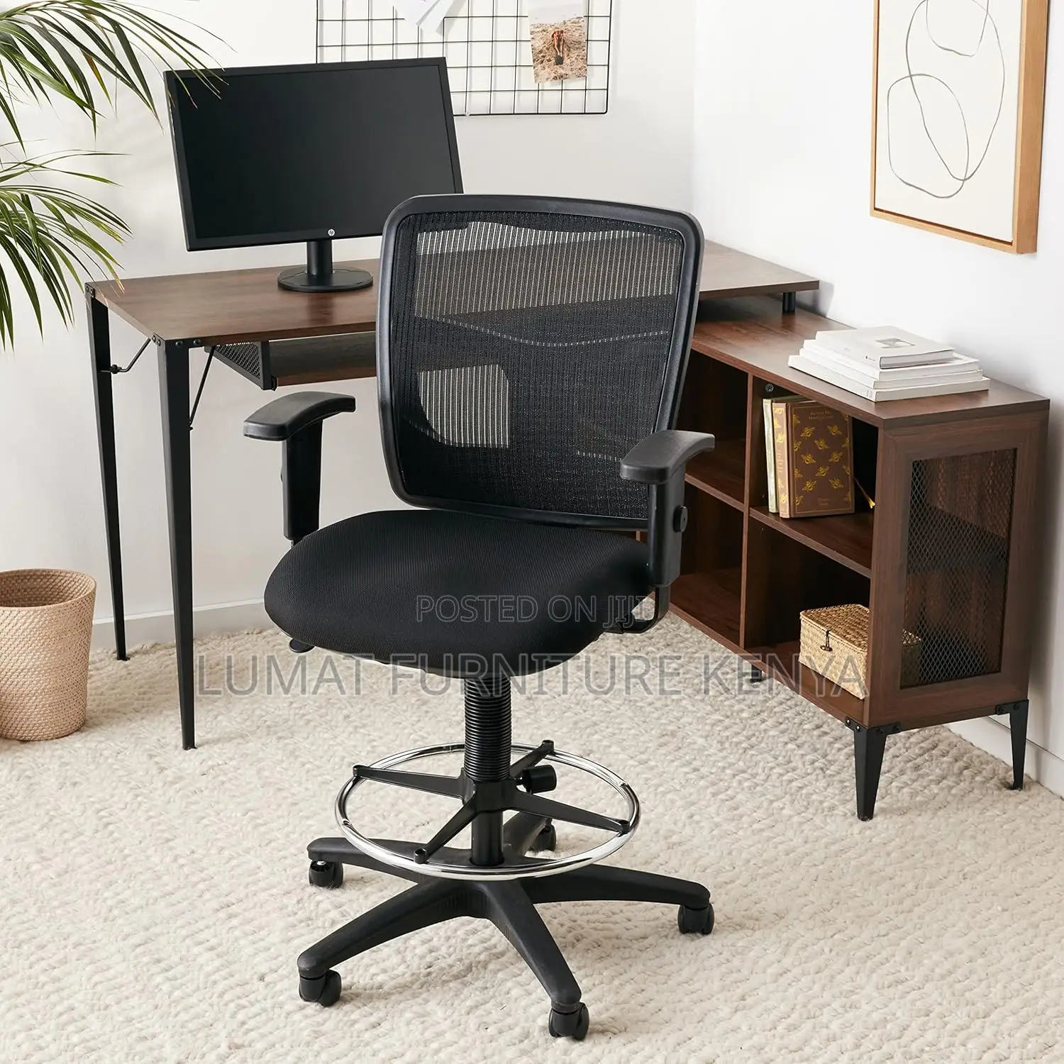 Mesh Adjustable High Counter Office Chair