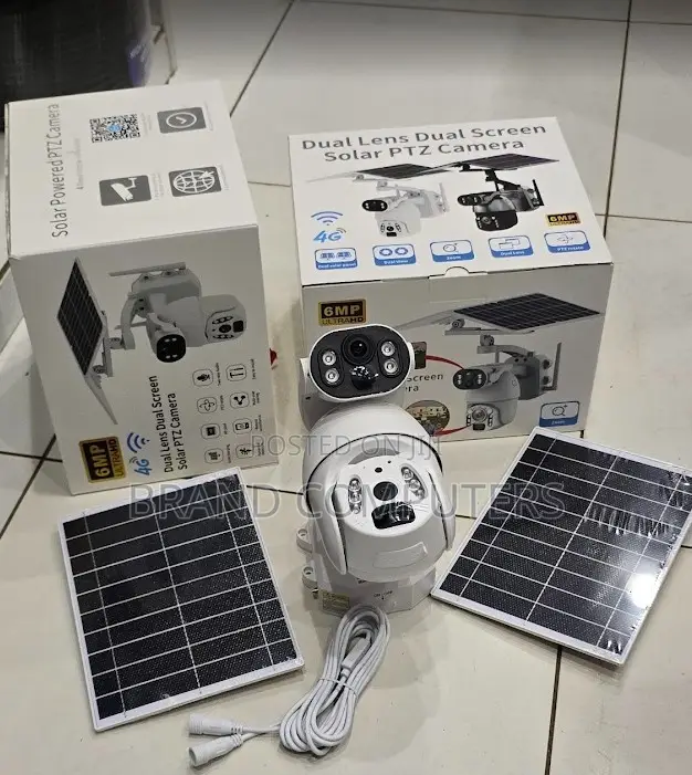 6mp Full Hd Ubox Solar 4g Powered CCTV Outdoor Camera With Dual Lenses