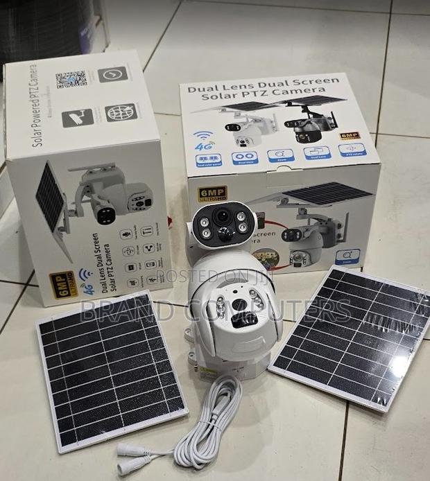 6mp Full Hd Ubox Solar 4g Powered CCTV Outdoor Camera With Dual Lenses