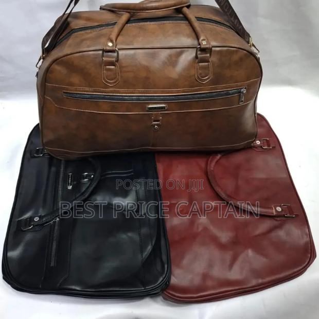 Leather Large Travel Duffle Bag - thumbnail 3
