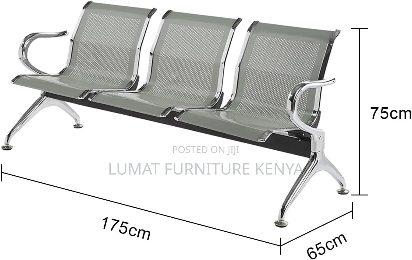 Unpadded 3 Seater Visitors Bench