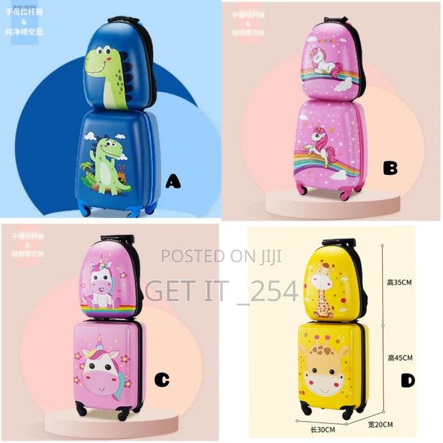 *2 In 1 Cartoon Themed Kids Trolley Suitcase With Backpack - main view