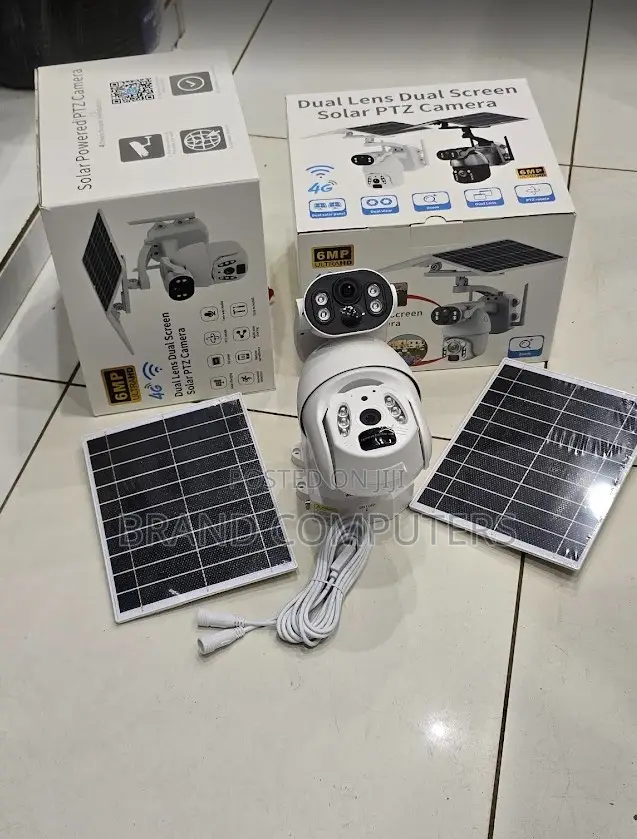 Dual Lens 6mp Ubox Solar Outdoor CCTV Camera With Dual Panels