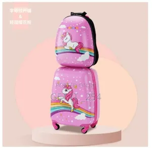 *2 In 1 Cartoon Themed Kids Trolley Suitcase With Backpack