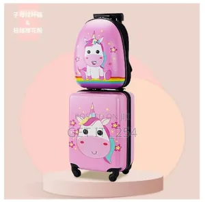 *2 In 1 Cartoon Themed Kids Trolley Suitcase With Backpack