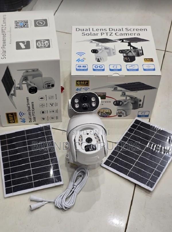 Ubox 4g Solar Powered Dual Lens 6mp CCTV Outdoor PTZ Camera Full Color