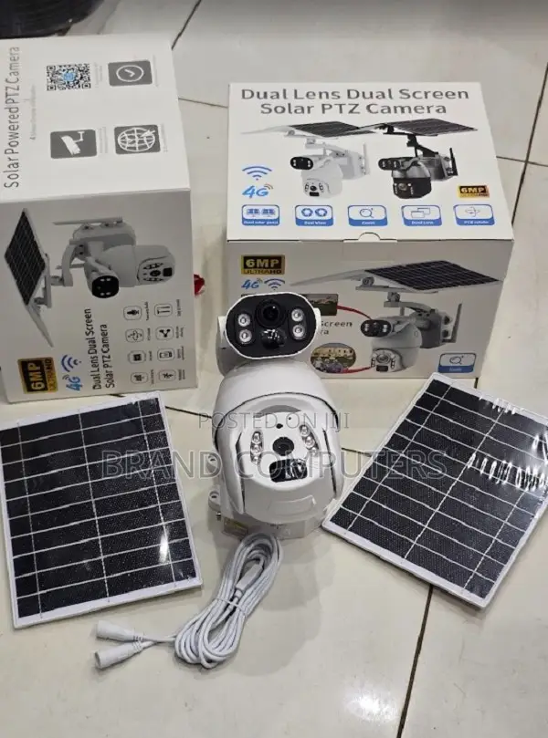 Ubox 4g Solar Powered Dual Lens 6mp CCTV Outdoor PTZ Camera Full Color