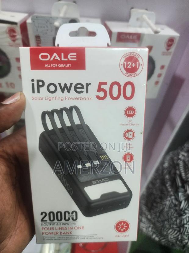 Oale 20000mah High-Capacity Power Bank With Multi-Port Output