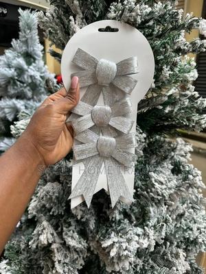 3 Pc Silver Christmas Bow Set - thumbnail 2
