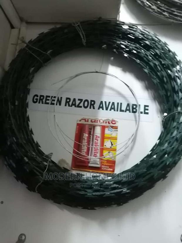 Galvanized Razor Fence - main view