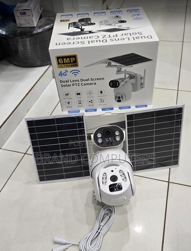 6mp Dual Lens 4g Solar Powered Ubox CCTV Security Camera With Audio