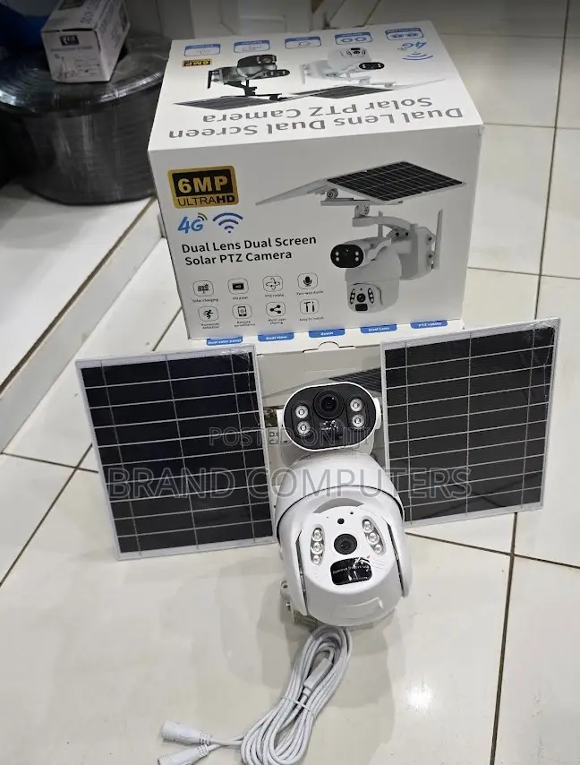 6mp Dual Lens 4g Solar Powered Ubox CCTV Security Camera With Audio