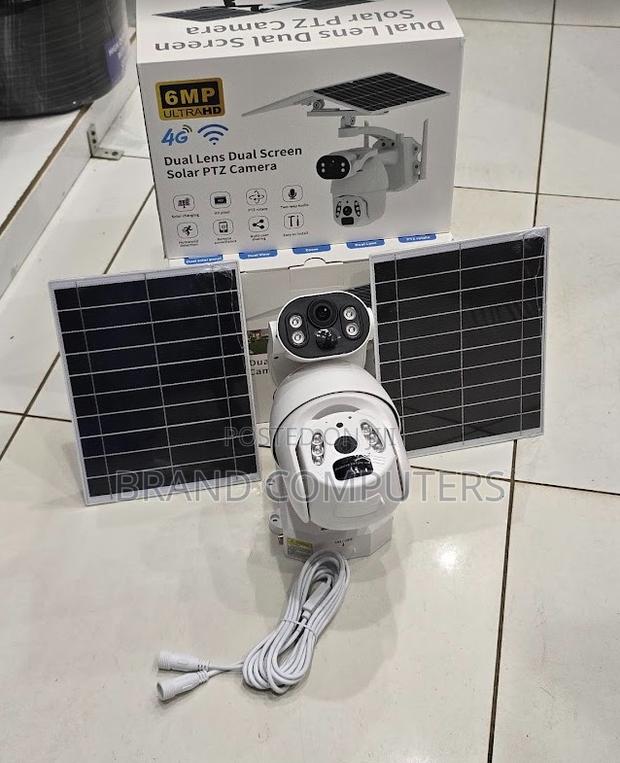 Dual Lens 4g Solar CCTV Camera 6mp With Simcard Slot Full Color