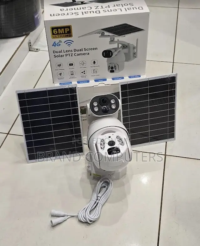 Dual Lens 4g Solar CCTV Camera 6mp With Simcard Slot Full Color