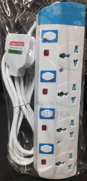 Power King 4 -Way Power Extension Socket. 3m Cable. Heavy-Duty