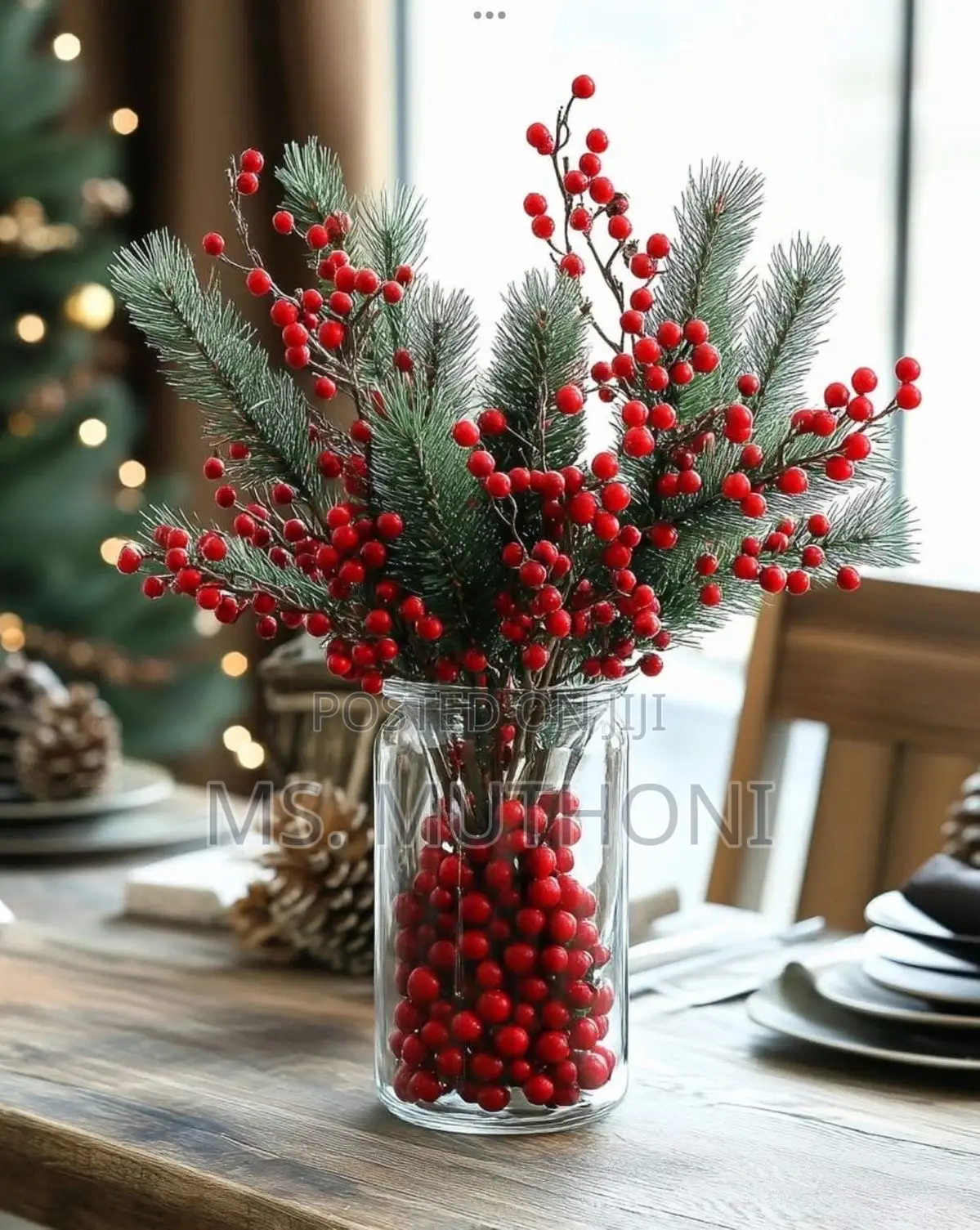 Set of 10 Branches Decorative / Christmas. Berry Branches