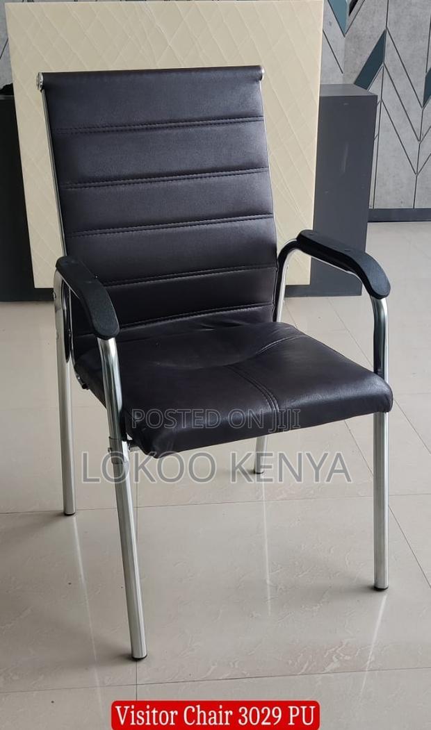 Office Chair; New Imported Leather Visitor's Waiting Office Chair - thumbnail 2