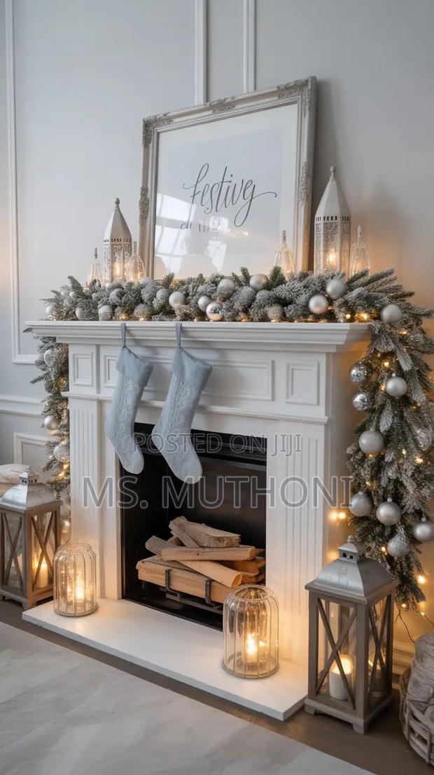 White / Flocked 2.5m Christmas Decorative Garland - thumbnail 5