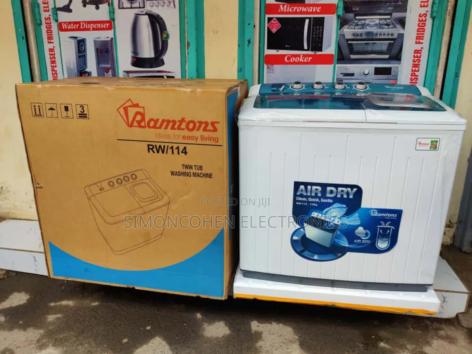Ramtons Washing Machine Super Jumbo Twin Tub 12kg/14 With Air Dryer