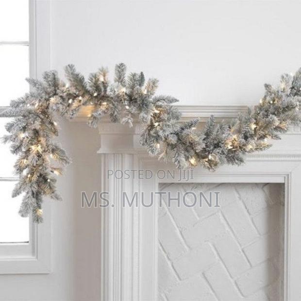 White / Flocked 2.5m Christmas Decorative Garland - main view