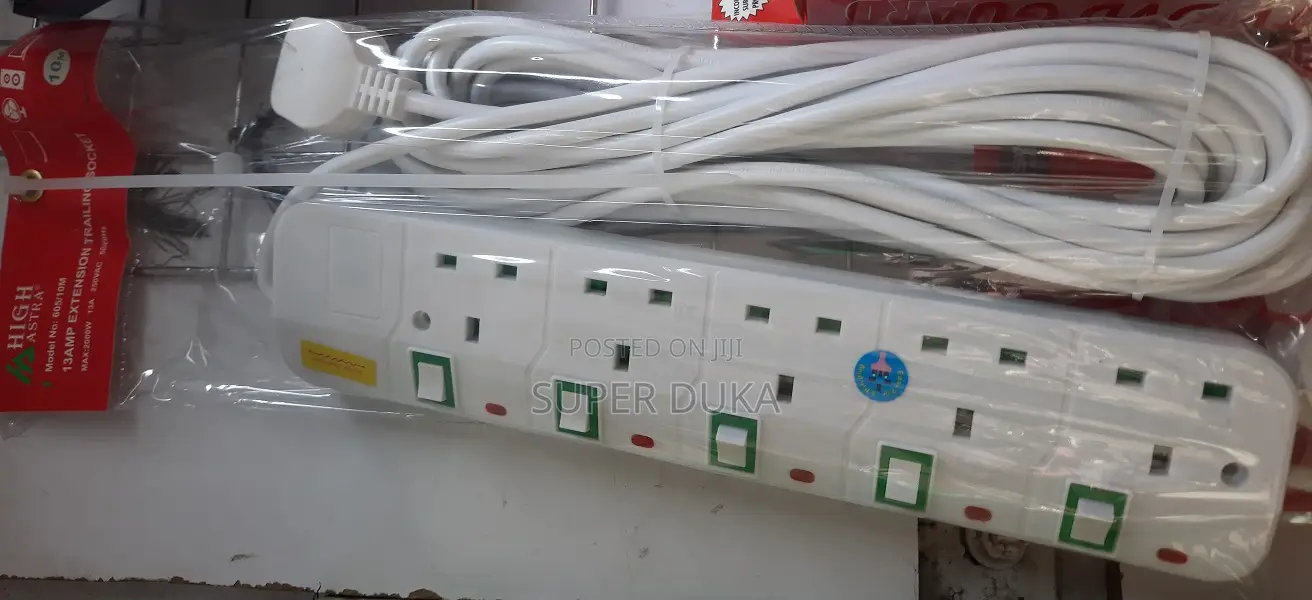 High Astra Extension.5 Way Socket. 10 Meter Cable