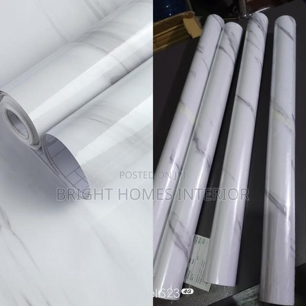 White Marble Contact Paper for Kitchen Cabinets