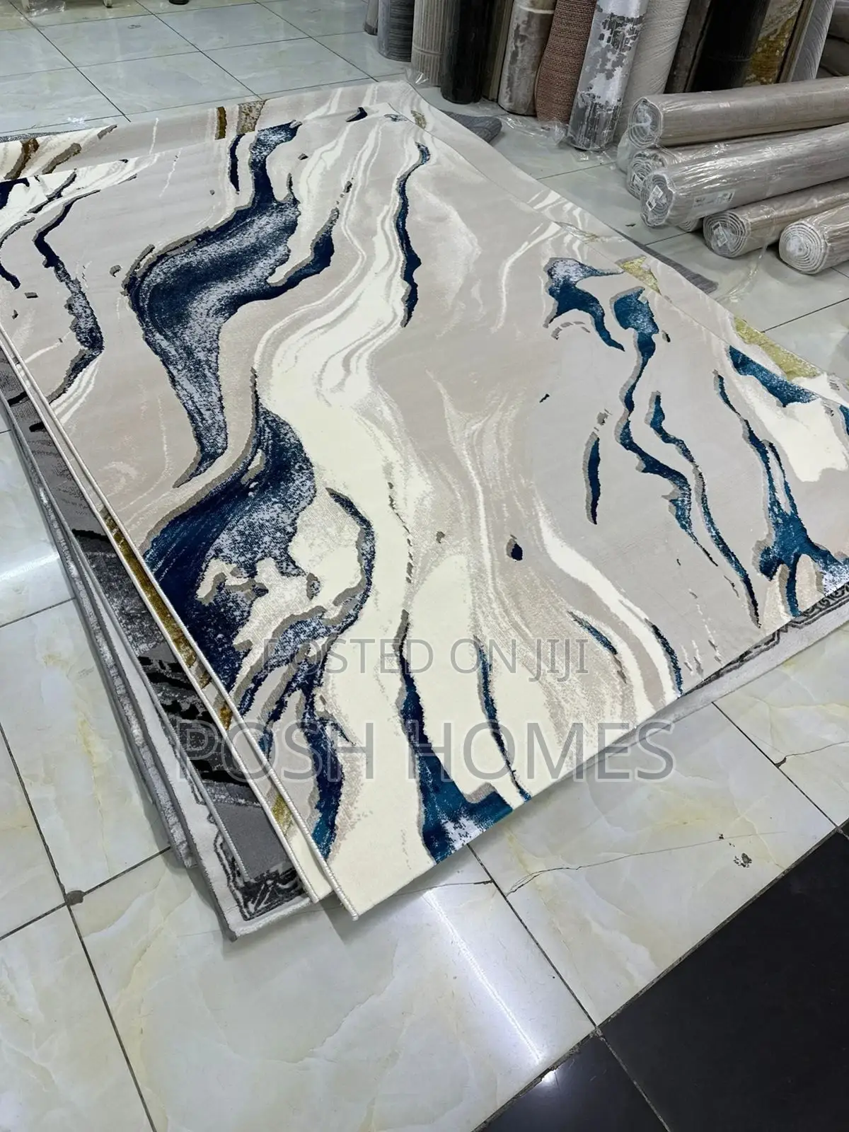 Blue/Cream Levi Home Carpets