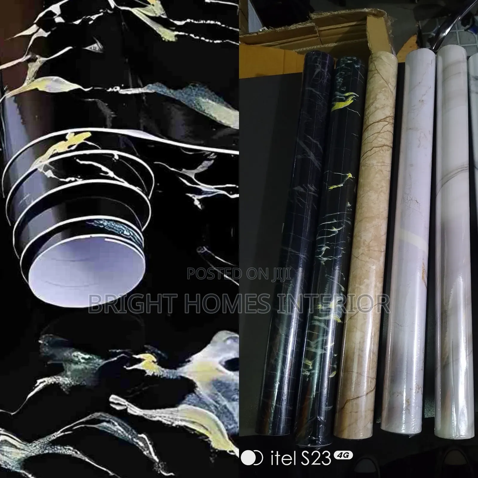 Marble Black Peel and Stick Contact Paper
