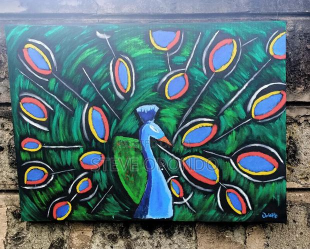 Peacock Abstract Canvas Oil Painting