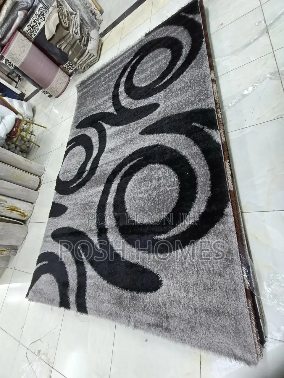 Grey and Black Turkish Soft Carpets