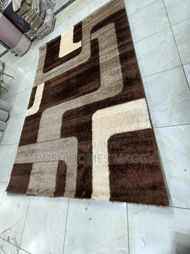 Brown Lines Heavy Turkish Carpet - main view
