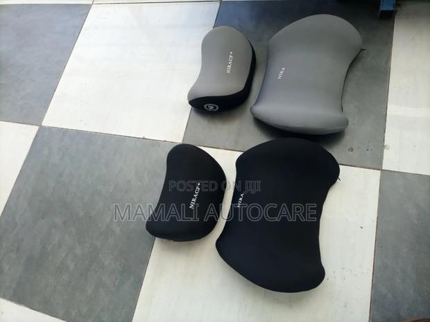 Car Neck and Backrest Cushion Set – 2pcs Black and Grey
