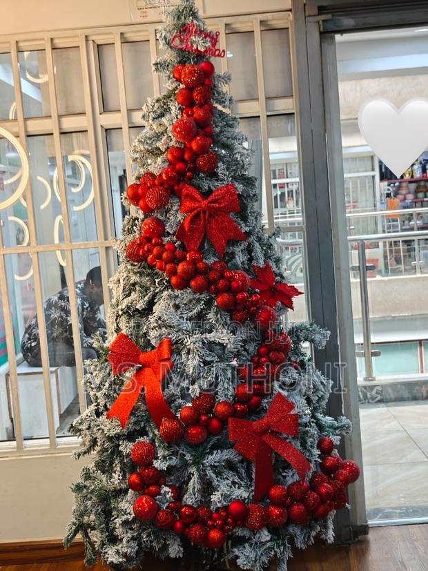 Flocked Premium PVC Prelit Christmas Tree - thumbnail 2