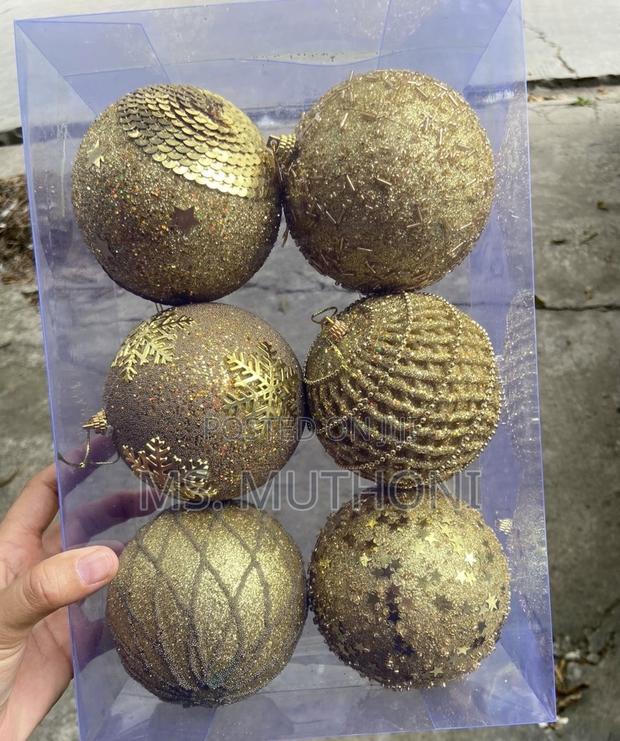 10 Cm Luxury 6pc Big Size Christmas Tree Decor Balls - thumbnail 4