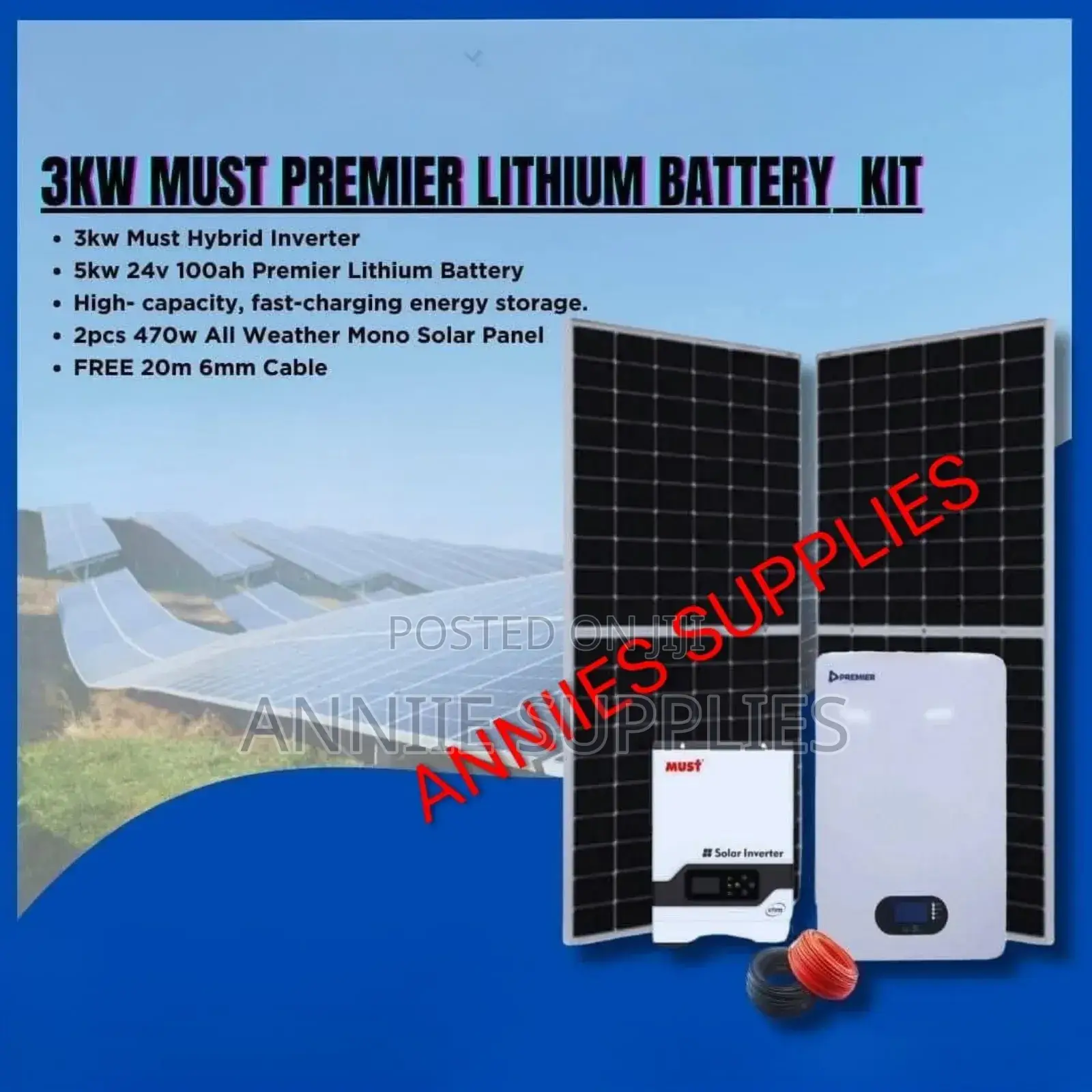 3.5kw - 5.12kwh Offgrid System (4)610 Solar Panels Free Installation