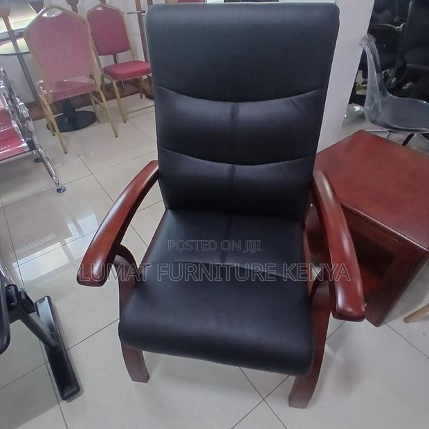 Polished Wood Office Seat - thumbnail 2