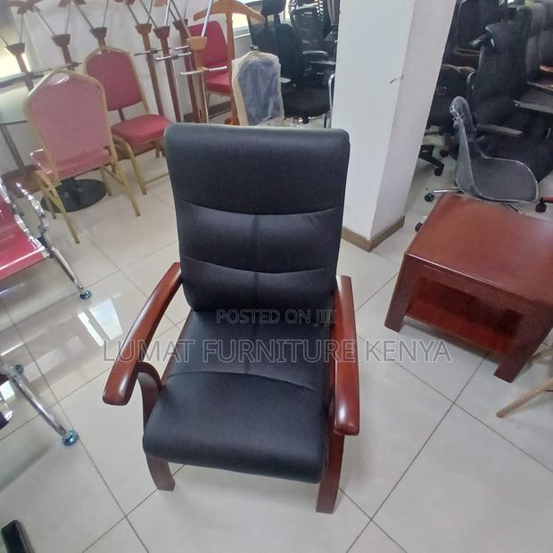 Polished Wood Office Seat - thumbnail 4